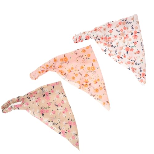 Veemoon 3stücke Blumen-haarband Aus Stoff Für Damen Elastischer Schal Mit Blumenmuster Dreiecks-kopftuch Für Frauen Und Mädchen von Veemoon