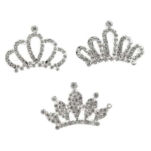 Veemoon 3 Stück Teiliges Kleine Tiara Haarkamm mit Funkelnden Strasssteinen Glitzernder Haarschmuck für Mädchen Langlebig Hautfreundlich für Geburtstag Party und Fotoshooting von Veemoon