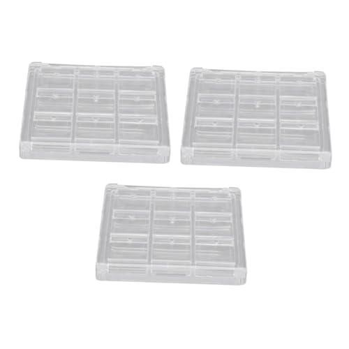 Veemoon 3 Stücke Lidschattenbox 9 Fächer Tragbar aus PP Material Klar für Make Up Lippenstift Rouge Kosmetik Organizer von Veemoon