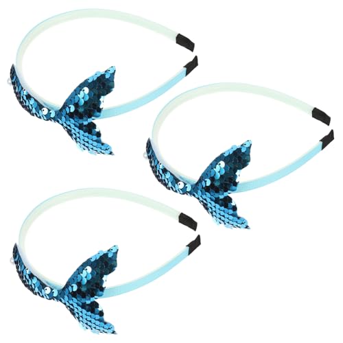Veemoon 3 Stück Teiliges Meerjungfrauen Stirnband mit Glitzer Haaraccessoires für Mädchen Haarschmuck für Geburtstagsfeiern und Feiertage Bequem und von Veemoon