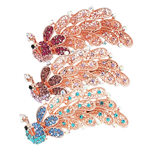 Veemoon 3 Stück Teiliges Metall Haarklammern für Damen mit Strasssteinen Bunte Haarschmuck Haarspangen in Blau Eleganter Barrette für Hochzeit Party Geburtstag Festliche Anlässe von Veemoon