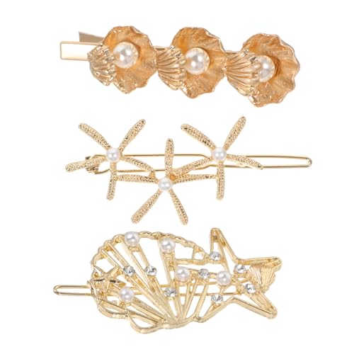Veemoon 3 Stück Teiliges Metall Haarspangen mit Perlenverzierung Eleganter Haarschmuck für Damen für Alltags und Festtagslooks Langlebig und Hautfreundlich von Veemoon