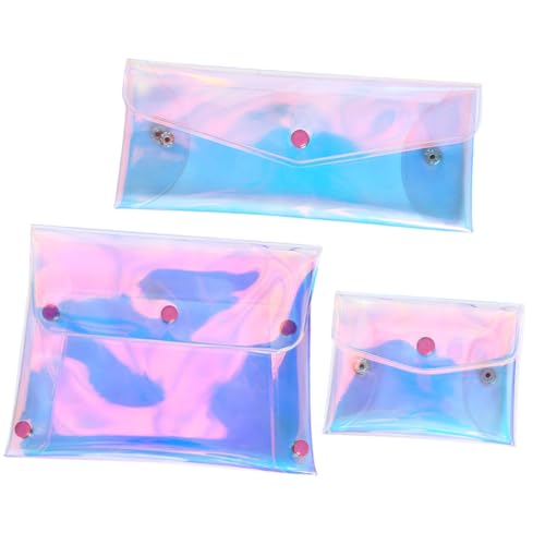 Veemoon 3 Stück Teiliges PVC Aufbewahrungsset Münzbeutel Makeup Tasche Kleine Reise Organizer Vielseitig Strapazierfähig mit Feiner für Ohrhörer Schlüssel Kosmetik und Kabel von Veemoon