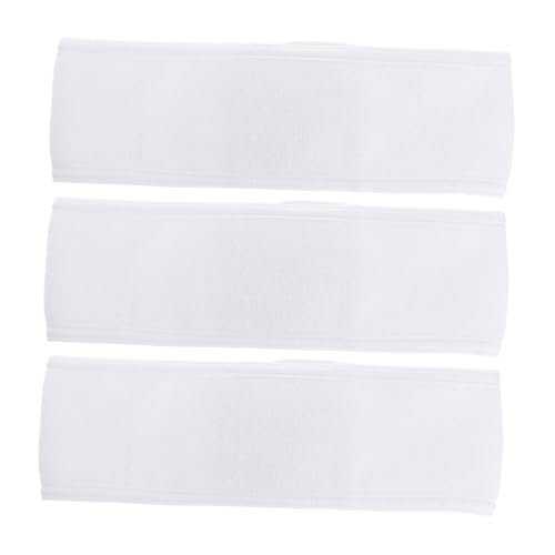 Veemoon 3 Stück Teiliges Selbstklebendes Spa Haarband Verstellbare Make Up Haarbänder für Yoga Dusche und Gesichtspflege Weiß von Veemoon