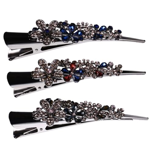 Veemoon 3 Stück Teiliges Vintage Haarspangen mit Funkelnden Strasssteinen Große Alligator Clips für Damen und Mädchen Stilvolle Haar accessoires für Alltag Party und Festliche Anlässe von Veemoon