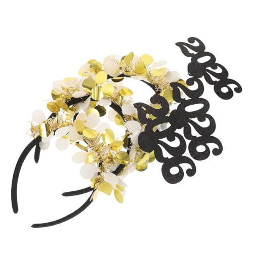 Veemoon 3stücke Goldenes Stirnband Für Mädchen Neujahrs-haarband Party-kopfbedeckung Mit Zahlen-design Leichtes Haar-accessoire Für Silvesterfeiern Vielseitig Einsetzbar Für Festivals von Veemoon