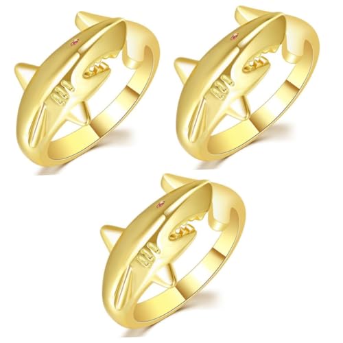Veemoon 3 Stück Tierischer Ring Verstellbarer Offener Ring im Meeresthema für Damen für Besondere Anlässe Modischer Schmuck mit Einzigartigem Design Farbwechsel von Veemoon