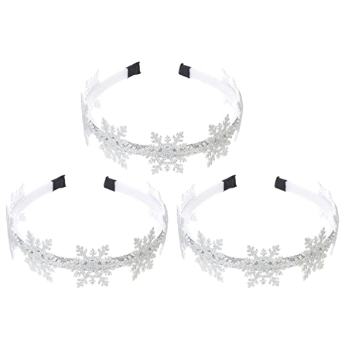 Veemoon 3 Stücke Teiliges Weihnachts Snowflake Haarband Festliche Kopfbedeckung für Erwachsene für Weihnachtsfeiern und Feiertagsdekoration mit Einzigartigem Schneeflocken Design von Veemoon