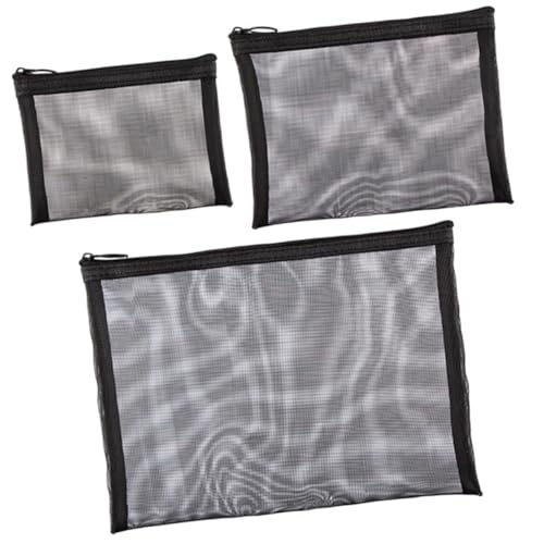 Veemoon 3 Stücke Tragbare Netz Kosmetiktasche Reißverschluss Make Up Tasche Leichte Reise Organizer für Damen Transparente Kulturtasche für Kosmetik Robuste Make Up Aufbewahrung von Veemoon