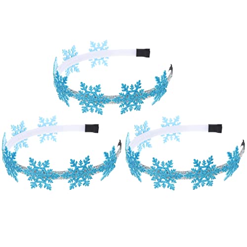 Veemoon 3 Stücke Weihnachts Schneeflocken Haarreif Festlicher Kopfschmuck für Partys Langlebig und Leicht für Cosplay und Weihnachtsfeiern von Veemoon