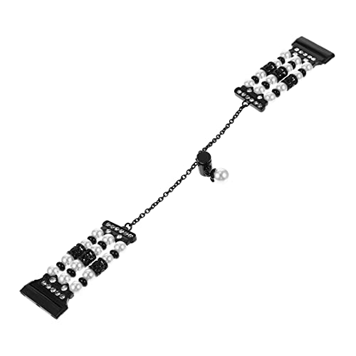 Veemoon 3St -Gurt Kettenarmband für Damen Damenarmbänder Bands Uhrenarmband mit Perlenarmband Perlenuhrkette empfindlich Perlenkette Kettengürtel die Kette Anschauen Rostfreier Stahl von Veemoon