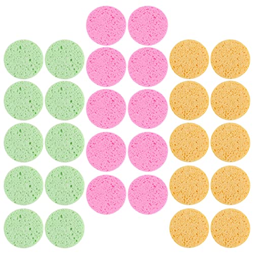 Veemoon 30 Stück Gesichtsreinigungsschwämme Praktische Runde Make Up Entferner für Frauen Sanftes Peeling und Hypoallergenes Material für Tägliche Hautpflege von Veemoon