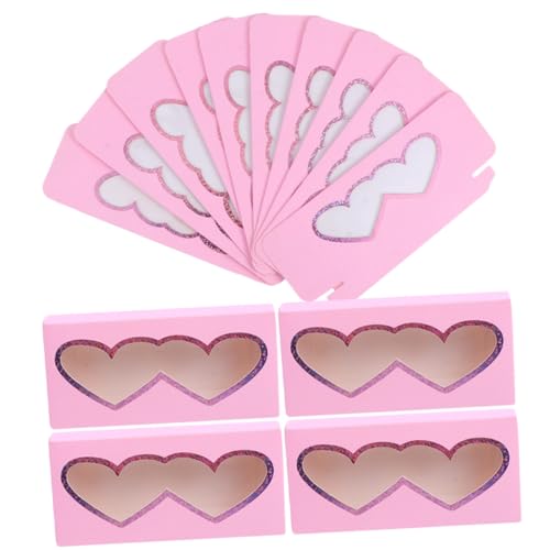 Veemoon 30 Stück Teiliges Herzform Wimpernbox mit Klarem Fenster Tragbarer Kunstwimpern Organizer Leichtes und Kompaktes Aufbewahrungsbox für Falsche Wimpern für Reisen und Alltag von Veemoon