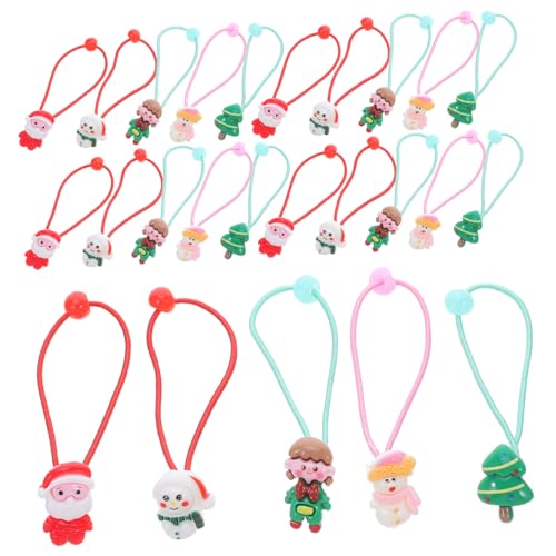 Veemoon 30stücke Bunte Haargummis Für Kleine Mädchen Elastische Haarbänder Mit Weihnachtsmotiven Süße Haarseile Für Junge Mädchen Und Alltag von Veemoon