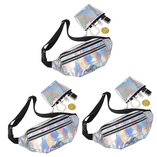 Veemoon 3sätze Damen-hüfttasche Aus Mit Verstellbarem Gurt Und Reißfest Als Bauchtasche Oder Crossbody-Bag Tragbar Mit Fischschuppen-geldbörse Für Karten Und Münzen Geeignet Für von Veemoon