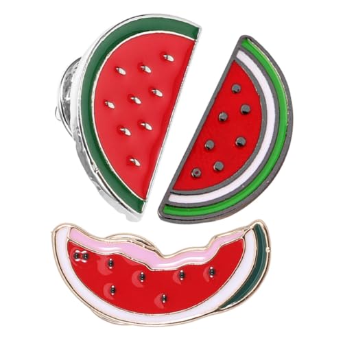 Veemoon 3stücke Teiliges Wassermelonen-broschen Niedliche Anstecknadeln Für Kleidung Retro Cartoon-clip Für Schals Und Pullover Als Für Damen Und Freunde von Veemoon