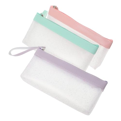 Veemoon 3Stücke Große Kapazität Durchsichtige Bleistifttasche Multifunktions Federmäppchen Leuchtenden Farben für Schule und Büro für Stifte Bleistifte von Veemoon