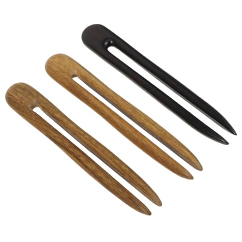 Veemoon 3Stücke Holz Haarnadeln U Form Retro Haarschmuck aus und Sandelholz Handgefertigt für Hochsteckfrisuren und DIY Stile für Damen von Veemoon