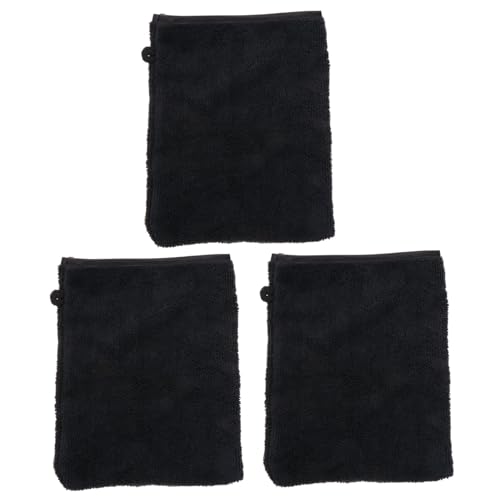 Veemoon Mikrofaser Gesichtsreinigungshandschuhe 3 Stück Make up Entferner Und Peelinghandschuhe Schwarz Atmungsaktiv Weich Für Tägliche Gesichtsreinigung Und Pflege von Veemoon