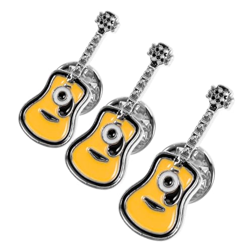 Veemoon 3 Stücke Gitarren Broschen Pin Retro Emaille Anstecker Für Kleidung Taschen Hüte Musik Motiv Unisex Deko Zubehör von Veemoon