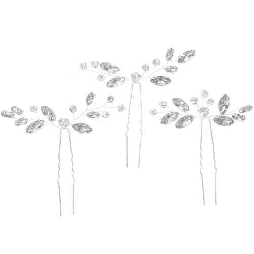 Veemoon 3stücke Teiliges Braut Haarschmuck Mit Strass-haarnadeln Elegante Haar-accessoires Für Hochzeiten Und Besondere Anlässe Dekorative Haarnadeln Für Frauen von Veemoon