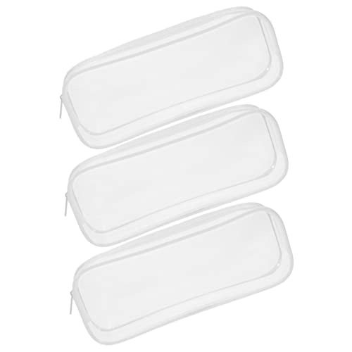 Veemoon 3Stücke Transparente Reißverschluss Stiftbeutel Praktischer Aufbewahrungstasche für Schulbedarf Kinderstifte und Make Up Pinsel Langlebig und Tragbar von Veemoon