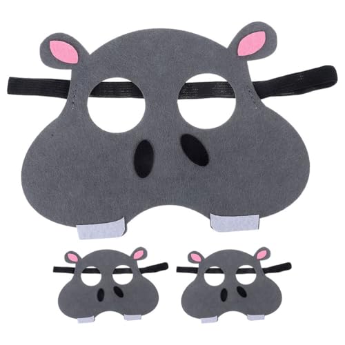 Veemoon 3er Set Filz-Tiermasken Nilpferd Für Halloween - Tier Mottoparty Geburtstagsfeier Kostüme Und Gastgeschenke Ideal Für Und Erwachsene Vielseitiges Partyzubehör von Veemoon