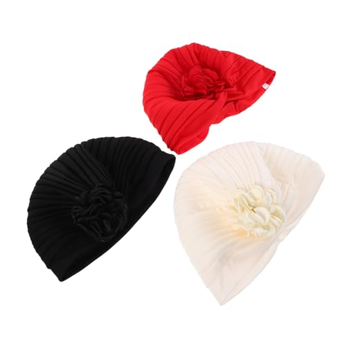 Veemoon 3stücke Ethno-bandana-mütze Mit Blumen-kopftuch-stil Bequeme Damen-schlafmütze Elastische Turban-mützen Für Frauen Haar-kopftücher Mit Wickelmütze-design Unkomplizierte Damen-kopfb von Veemoon