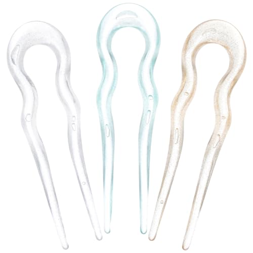 Veemoon 3stücke Französische Haarnadeln U-förmige Haarstäbe Für Dickes Haar Dekorativer Haarschmuck Accessoires Für Langes Haar Für Frauen Und Teenager von Veemoon