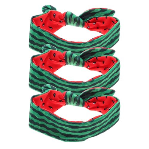 Veemoon 3stücke Junge Mädchen Stirnband Mit Schleife Und Hasenohren Doppelseitiges Wassermelonen-design Elastische Kopfbedeckung Leichtes Haarband Für Mädchen Sommer-accessoires von Veemoon