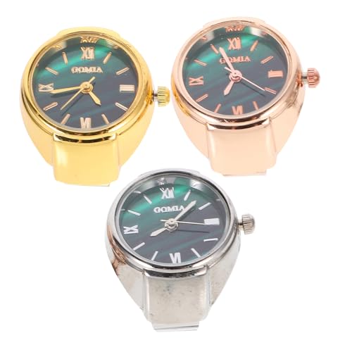 Veemoon 3stücke Mini Ring Uhr Fingeruhren Aus Edelstahl Modisches Finger Ring Design Lässige Quarzuhr Für Damen Und Herren Roségold Gold Silber Dekorative Ringuhr Für Jeden Anlass von Veemoon