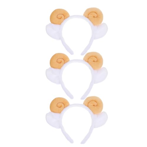 Veemoon 3stücke Teiliges Plüsch Schaf-haarreif Ohren Und Hörnern Für Halloween Cosplay Und Partys Lustige Tierkopfbedeckung Für Erwachsene Für Feiern Und Veranstaltungen von Veemoon