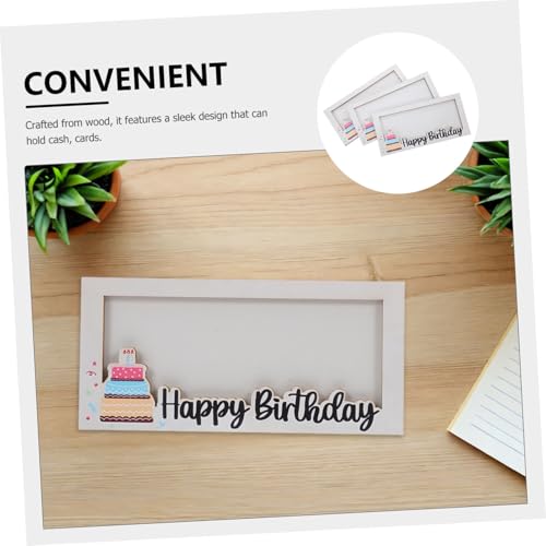 Veemoon 3stücke Visitenkartentasche Für Mit Sichtfenster Geldumschlag Aus Holz Geldkartenetui Zum Geburtstag Praktischer Organizer Für Damen Und von Veemoon
