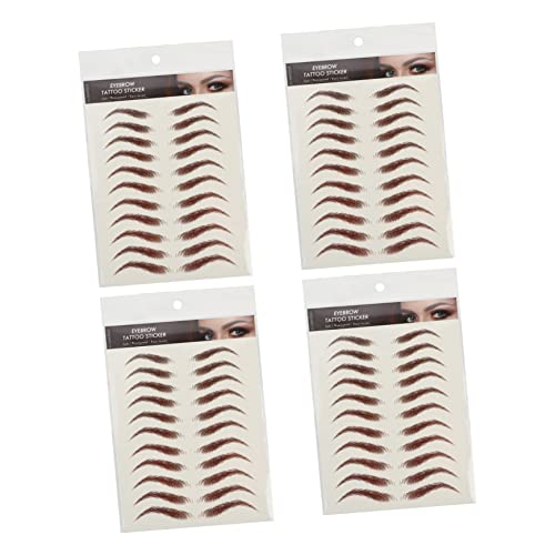 Veemoon 4 Blätter Augenbrauen Sticker Wasserdichte Imitation Tattoos für Natürliche Augenbrauen Teiliges Einfach Anzuwenden Hautschäden für Sofortige Schönheit von Veemoon