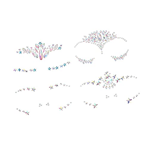 Veemoon 4blätter Gesicht Juwelen Gesicht Edelsteine Aufkleber Make-up Strass Aufkleber Acryl Für Party Festival Halloween Cosplay Augenbrauen Stirn Dekoration von Veemoon