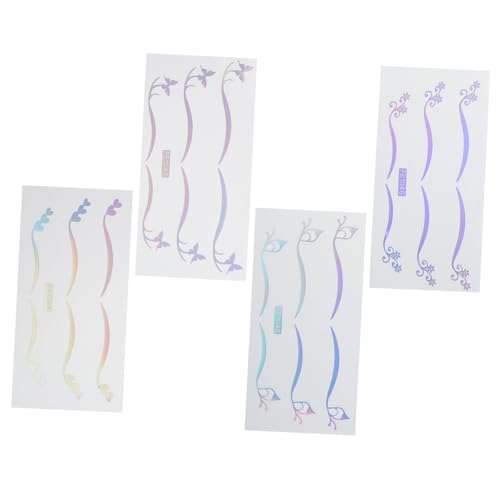 Veemoon 4 Blatt Silberne Holographische Doppelaugenlid Aufkleber mit Schmetterling Stern Selbstklebend Langanhaltend Vielseitig für Make Up Party Festival Schnelle Lösung für von Veemoon