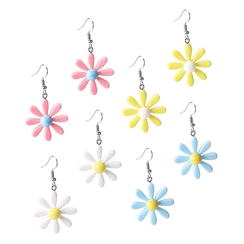 Veemoon 4paare Blumenohrringe Für Frauen Ohrhänger Mit Blumendekor Ohrschmuck Modisch Und Geeignet Für Täglichen Gebrauch Reisen Und Partys von Veemoon