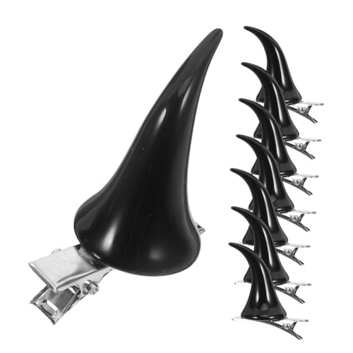 Veemoon 4 Paare Gothic Teufelshorn Haarklammern Halloween Haarclips Damen Kostüm Zubehör Kreative Haaraccessoires für Festliche Anlässe Langlebig und Leicht für Cosplay und Partys von Veemoon