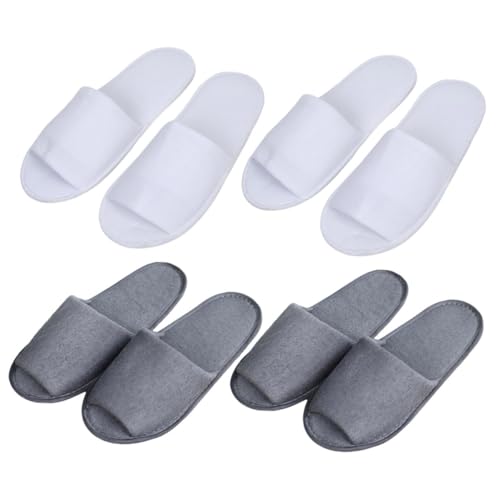 Veemoon 4 Paare Herren Einweg Faltbare Slipper Offene Zehen Reise Hausschuhe Leicht Atmungsaktiv Für Hotel Spa Gäste Zuhause von Veemoon