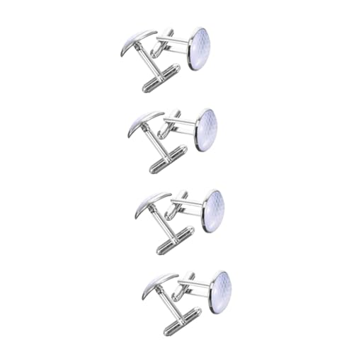 Veemoon 4 Paare Herren Manschettenknöpfe Golf Design Cufflinks Accessoires für Hochzeiten Anlässe Perfektes für Männer Silberne Cufflinks von Veemoon