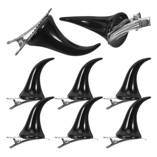 Veemoon 4 Paare Teufelshorn Haarspangen für Halloween Robuste Haarclips aus Resin für Kostümpartys Karneval und Fotoshootings Teiliges für und Mädchen von Veemoon