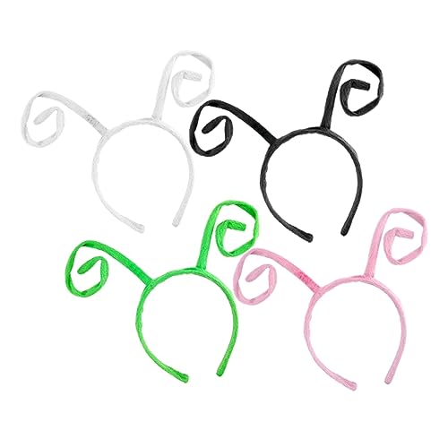 Veemoon 4 STÜCKE Teiliges Haarband mit Ameisen Fühler Design Cartoon Stirnbänder Schwarz Grün Weiß Langlebige Haarschmuck Kopfbedeckung für Mädchen und Fotorequisit von Veemoon