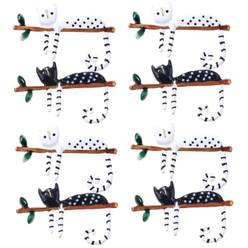 Veemoon 4 Sätze Katzenbroschen Set Für Damen Niedliche Tierpins Für Hüte Jacken Kleidung Dekoration Für Partys Hochzeiten Besondere Anlässe 2 Stück * 4 von Veemoon