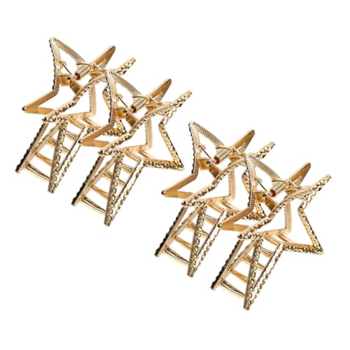 Veemoon 4 Stck Kleine Haarspangen mit Sternmotiv Metall Haarklammern Stabile und Dekorative Krallenklemmen für Damen Geeignet für Dünnes und Dickes Haar für Alltag Hochzeit Party und von Veemoon