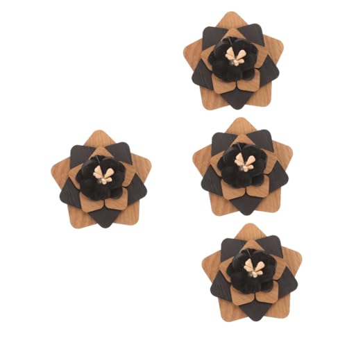 Veemoon 4 Stück Anstecknadel mit Blumenmuster Boutonniere überdimensioniert Party Korsage dekorative Anstecknadel Frauen Reversnadel Blumenstifte Anstecknadeln Stoff von Veemoon
