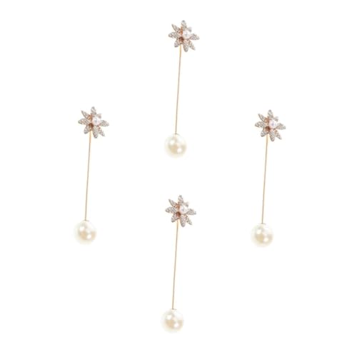 Veemoon 4 Stück Brosche mit Perlenblume und Strass Anstecknadel für Anzüge Hüte Schals oder Mäntel Vielseitiges Accessoire für Männer und Frauen für Hochzeiten Partys und Besondere Anlässe von Veemoon