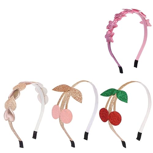 Veemoon 4stücke Kirsch-party-kopfschmuck Party-haarreif Aus Hochwertigem Material Party-kopfbedeckung Mit Kirsch Und Sternendesign Junge Mädchen-haarreif Haar-accessoire Mit Schleife Haar- von Veemoon
