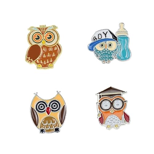 Veemoon 4stücke Eule Brustnadel Brosche Cartoon Anhänger Dekorative Nadel Für Kleidung Handtasche Vorhang Muster von Veemoon