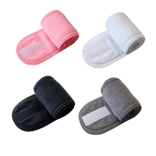 Veemoon 4 Stück Elastische Stirnbänder Damen Atmungsaktive Yoga Haarbänder Verstellbare Sport Haarbänder für Fitness Make Up und Gesichtswäsche Modische Kopfaccessoires in Weiß von Veemoon