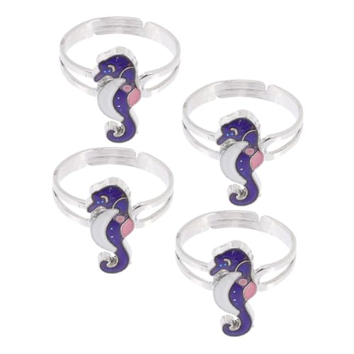 Veemoon 4 Stück Farbwechselnder Seepferdchen-ring Verstellbare Ringe Offener Ehering Frauen Fingerring Ring Für Frauen Statement-ring Ringschmuck Offene Ringe Zinklegierung Violett Veemoon 4 Stück Farbwechselnder Seepferdchen-ring Verstellbare Ringe Offener Ehering Frauen Fingerring Ring Für Frauen Statement-ring Ringschmuck Offene Ringe Zinklegierung Violett von Veemoon